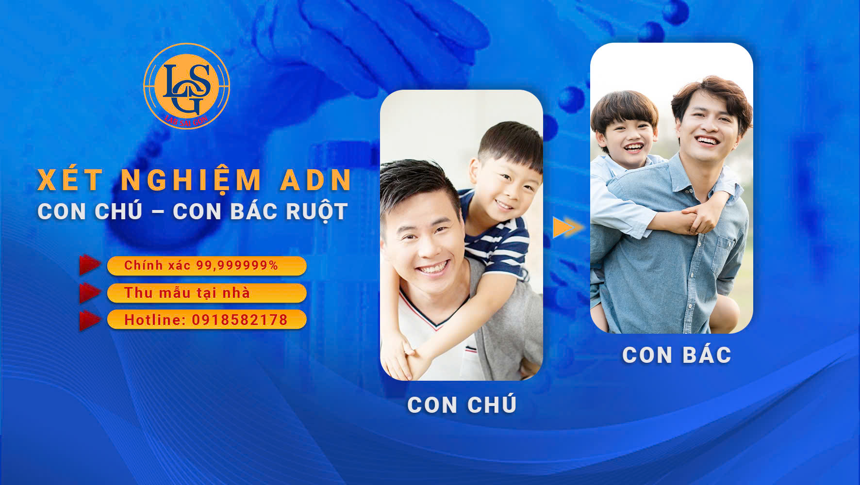 Xét nghiệm ADN con chú và con bác ruột