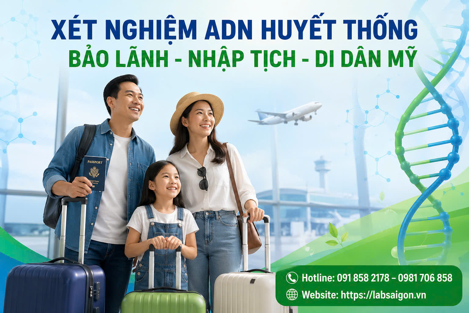 Xét nghiệm ADN Huyết Thống Bảo Lãnh – Nhập Tịch – Di Dân Mỹ
